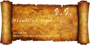Vizvári Irma névjegykártya
