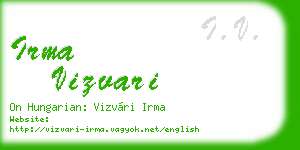 irma vizvari business card