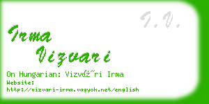 irma vizvari business card